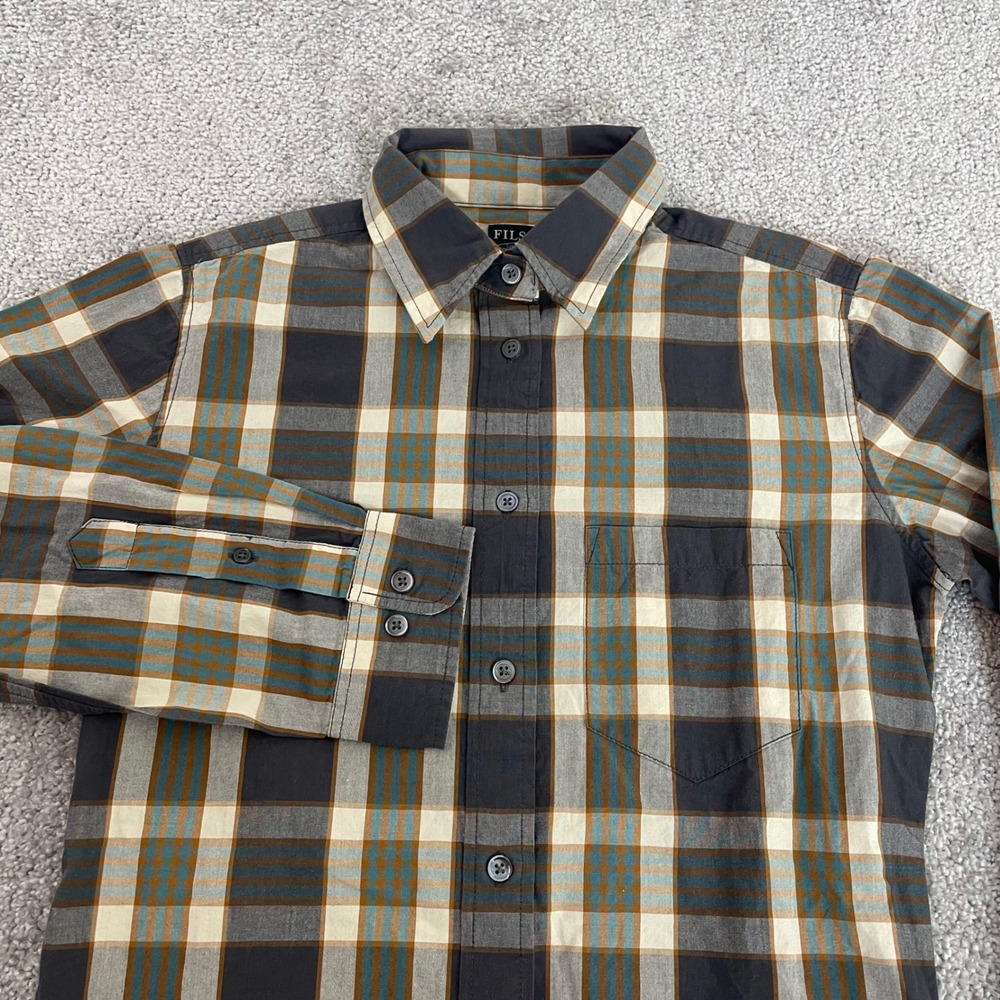 Filson Button Up Shirt Womens Extra Small Plaid Cotton Long Sleeve Lightweight